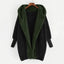 Abrigo Cardigan Suelto con Capucha de Terciopelo Doble Cara