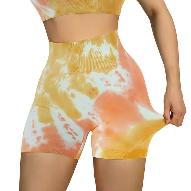 Shorts de Yoga Sin Costuras de Cintura Alta para Mujeres