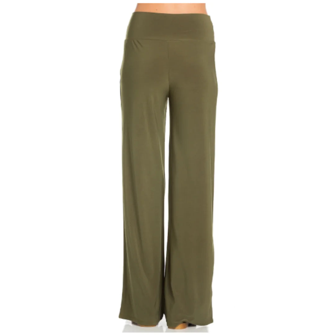Extra Comfy Cute Palazzo Pants - Olive
