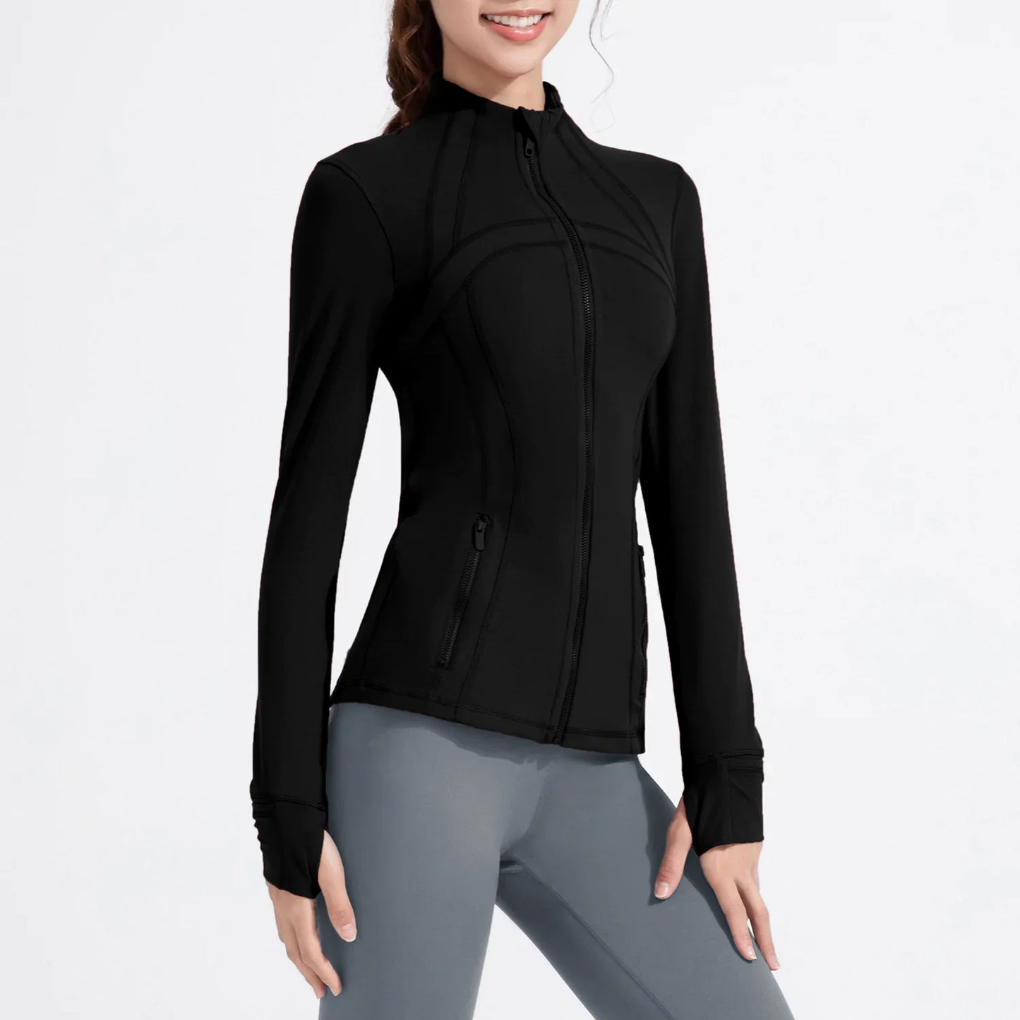 Veste de course sportive à col montant pour femmes