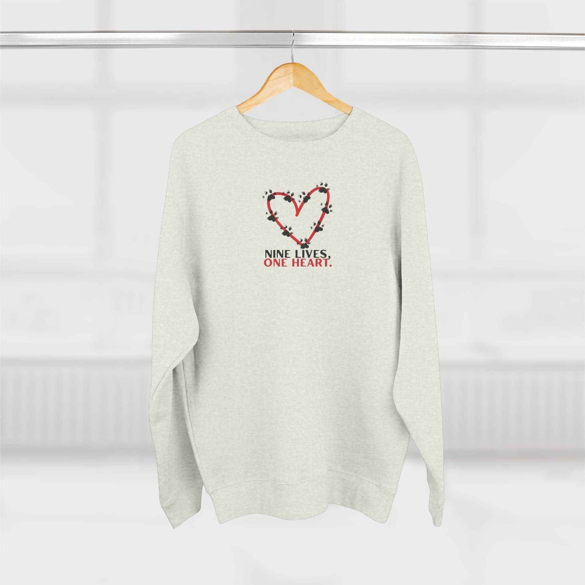 Nine Lives, One Heart Cat Lover Sweatshirt
