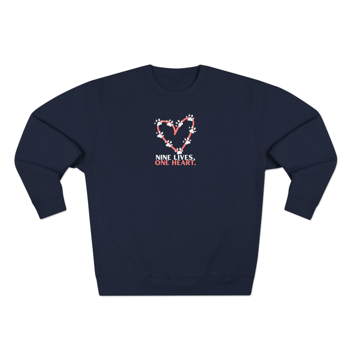 Nine Lives, One Heart Cat Lover Sweatshirt