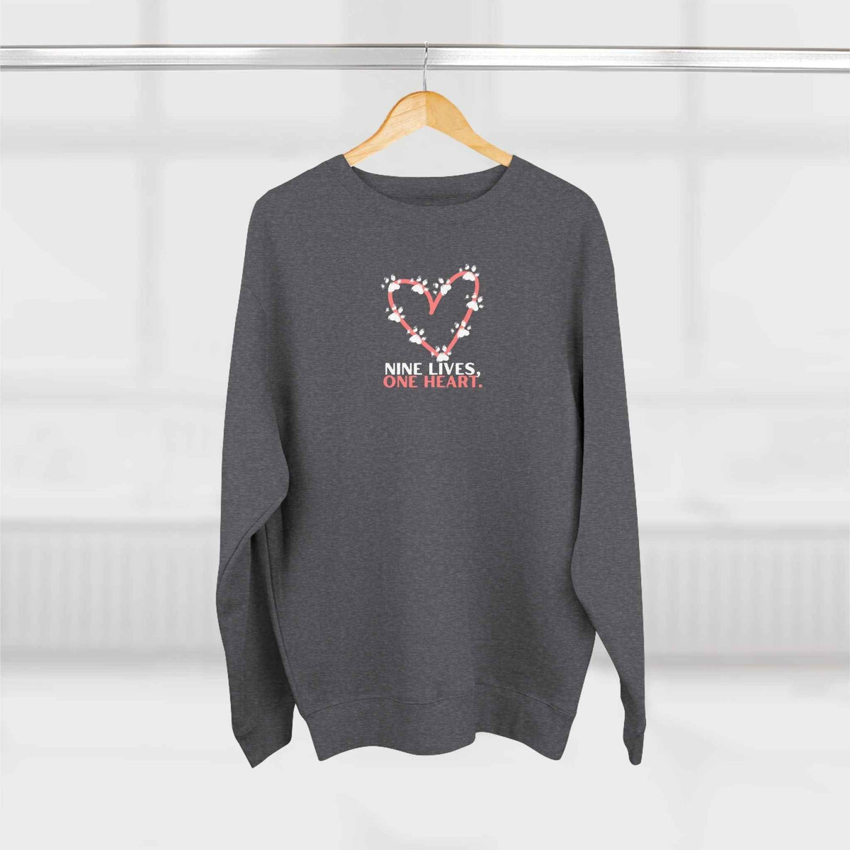 Nine Lives, One Heart Cat Lover Sweatshirt
