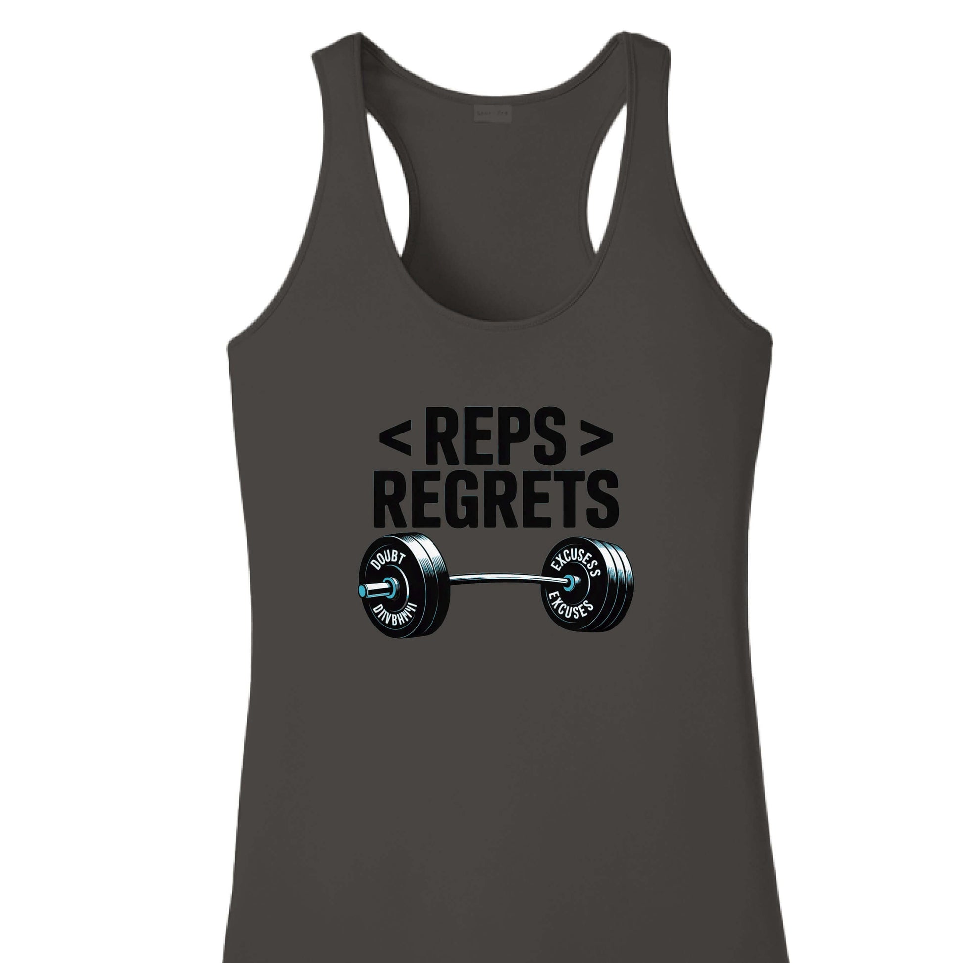 Empower Your Workout with the Reps Over Regrets Racerback Tank - Korvel