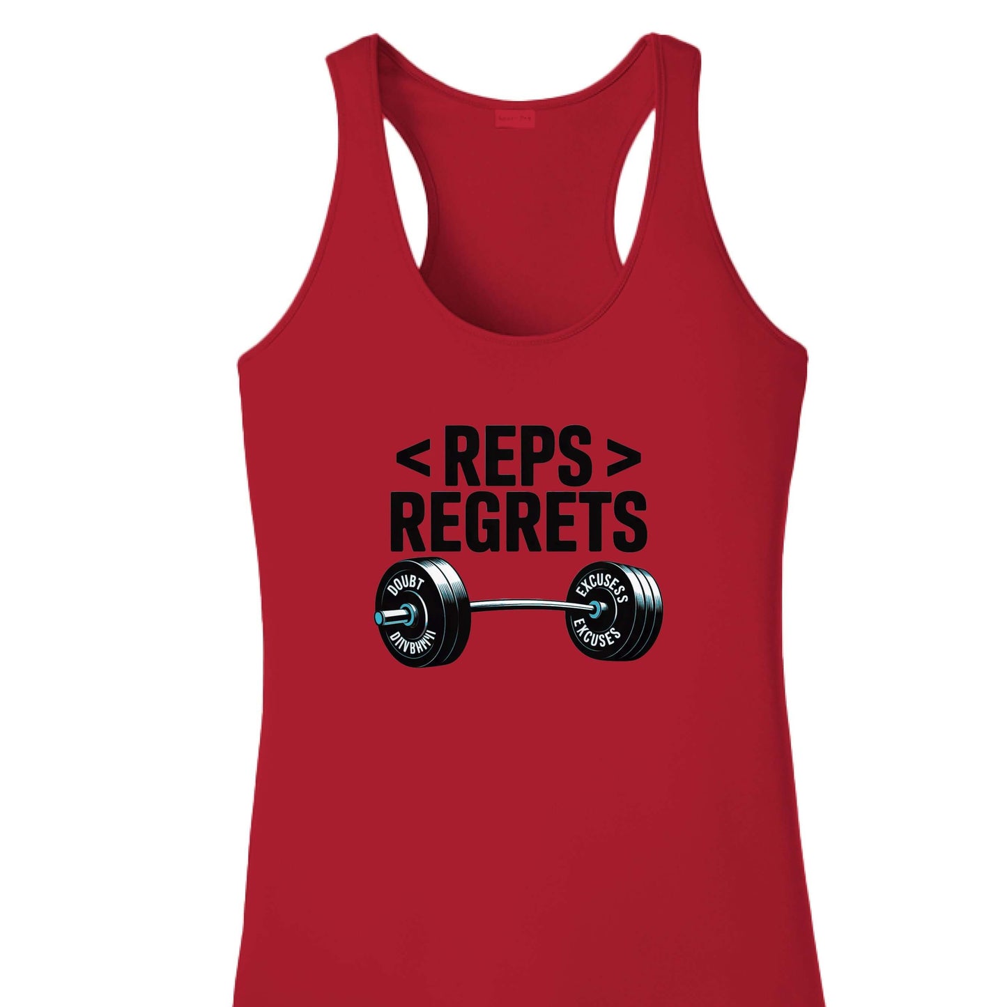 Empower Your Workout with the Reps Over Regrets Racerback Tank - Korvel