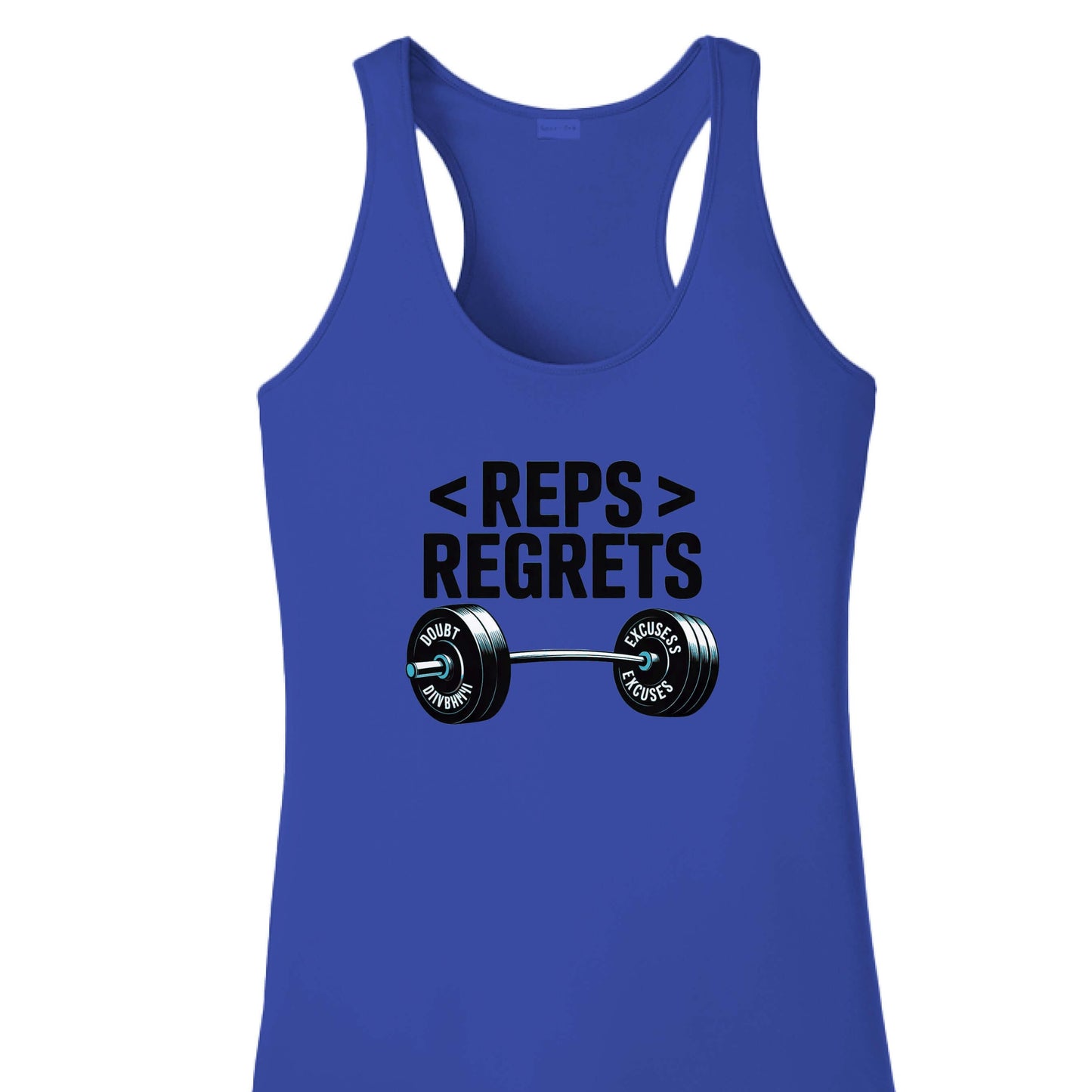 Empower Your Workout with the Reps Over Regrets Racerback Tank - Korvel