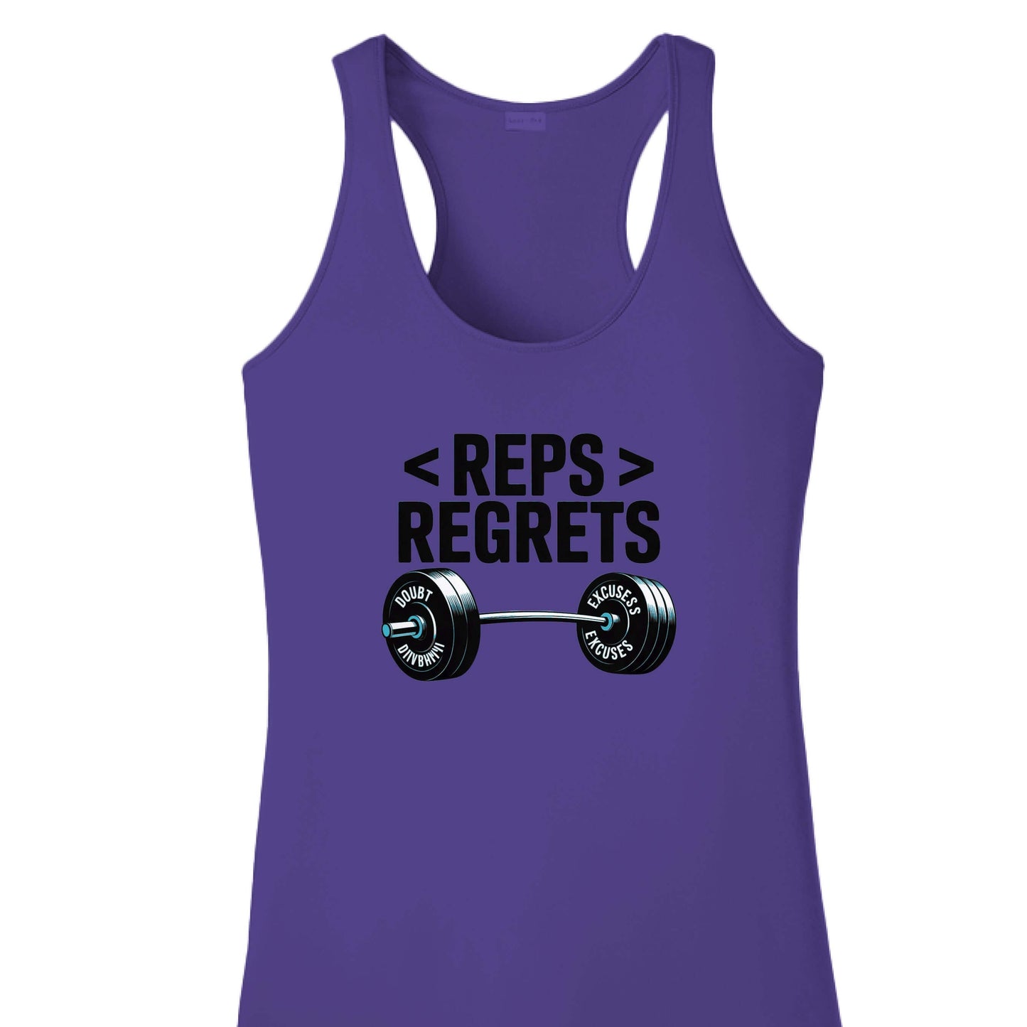 Empower Your Workout with the Reps Over Regrets Racerback Tank - Korvel