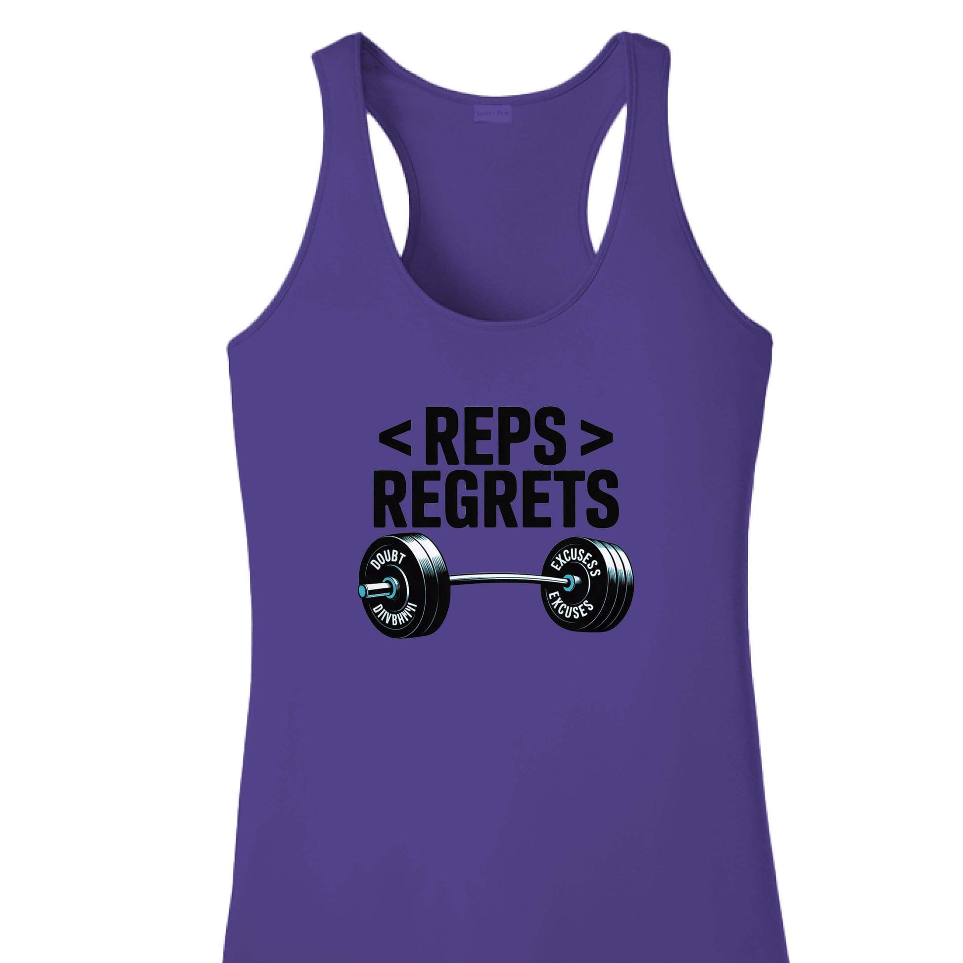 Empower Your Workout with the Reps Over Regrets Racerback Tank - Korvel