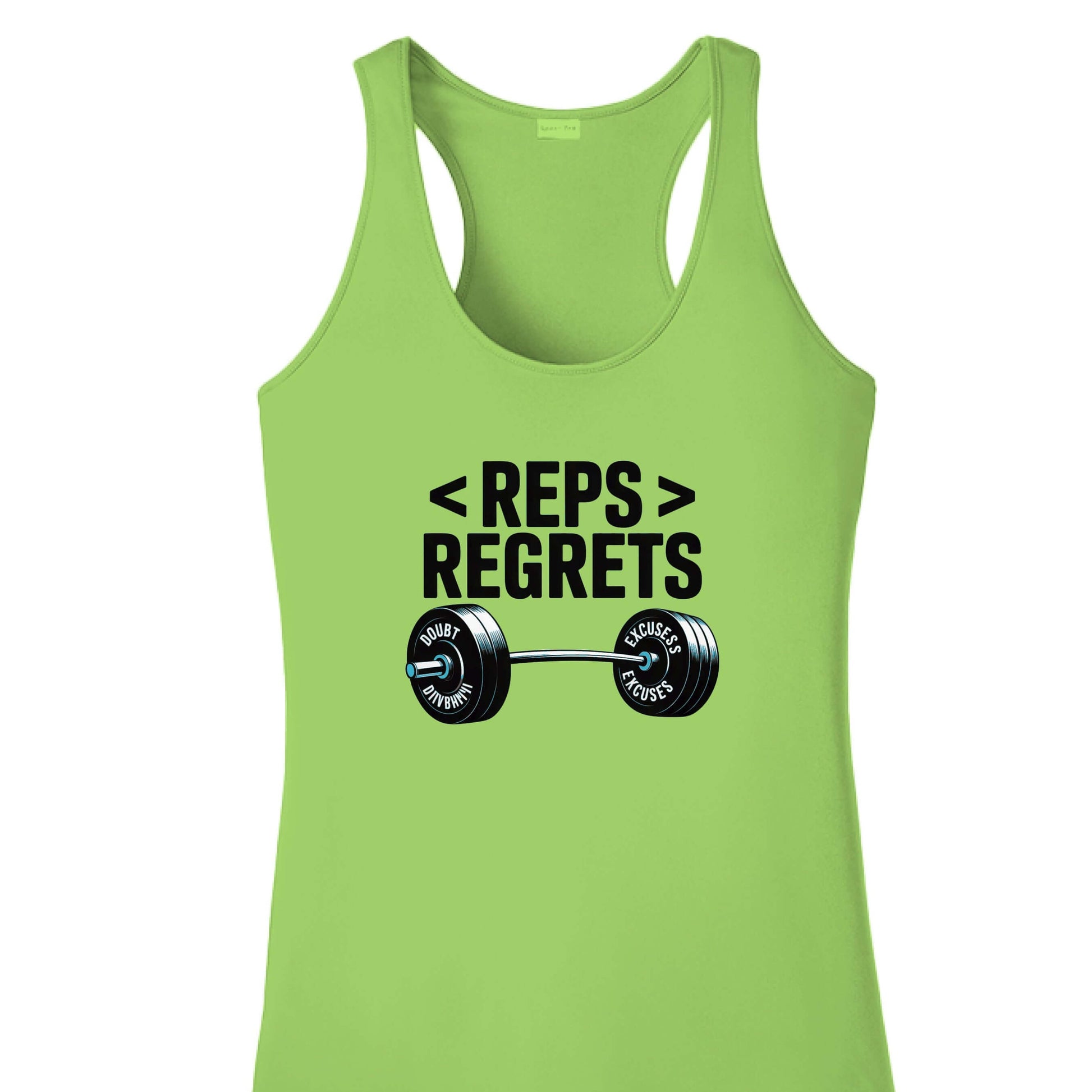 Empower Your Workout with the Reps Over Regrets Racerback Tank - Korvel