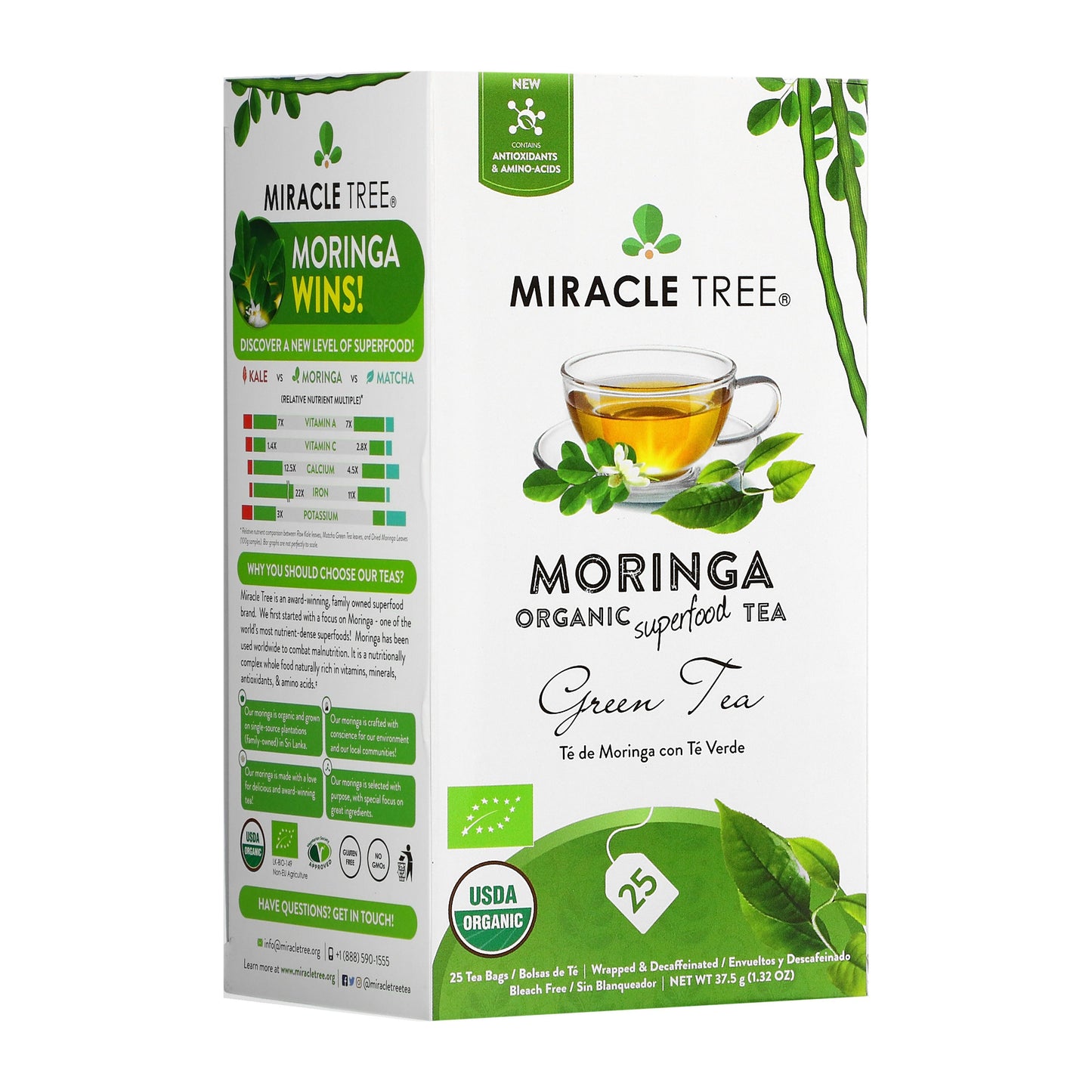 Organic Moringa Green Tea - Premium Herbal Blend
