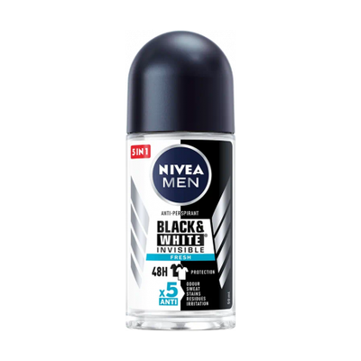 Nivea Men Black & White Invisible Fresh Roll-On Deodorant 50 ml