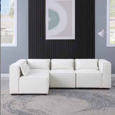 Sofá Modular Beige Chenille Elegante - Suave y Versátil