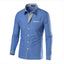 European and American Men's Long Sleeve Color Block Shirt