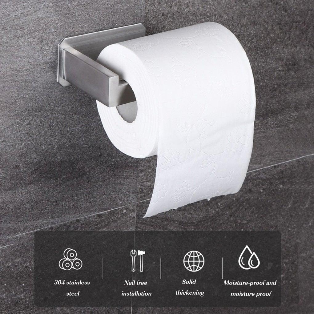 No-Drill Self Adhesive Stainless Steel Toilet Paper Holder