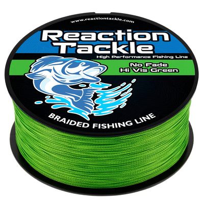 Reaction Tackle Hi-Vis Green Braided Fishing Line