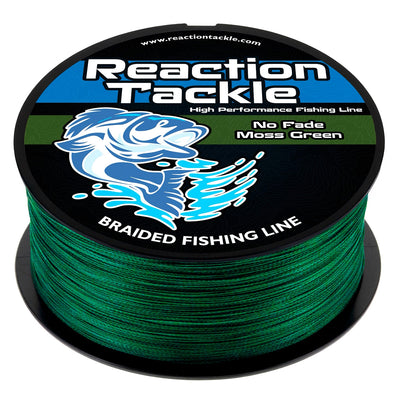 Reaction Tackle Premium Braided Fishing Line - Fade-Resistant Moss Green