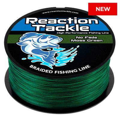 Reaction Tackle Braided Fishing Line - NO FADE Moss Green - NEW