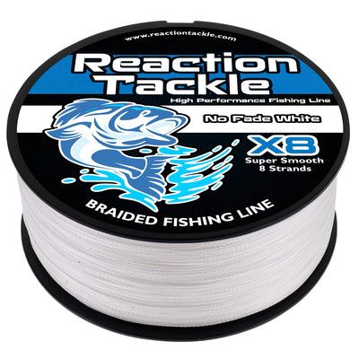 Reaction Tackle X8 Premium Braided Fishing Line - Fade-Resistant White