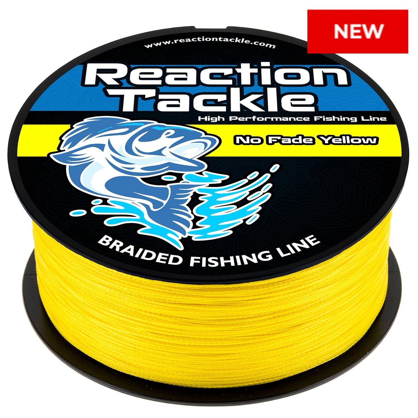 Línea de pesca trenzada Reaction Tackle - Sin decoloración, amarilla - NUEVA
