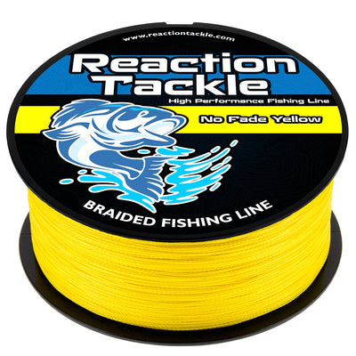 Reaction Tackle NO FADE Yellow Braided Fishing Line