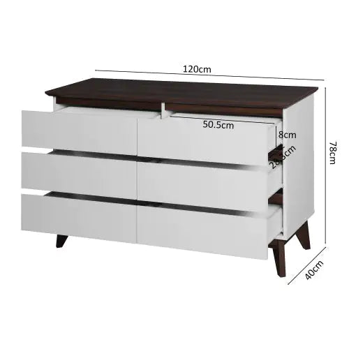 Elegant 6-Drawer Storage Cabinet for Bedroom & Living Room