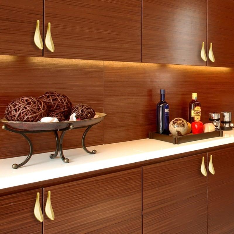 Nordic Style Solid Brass Gold Leaf Cabinet Knob