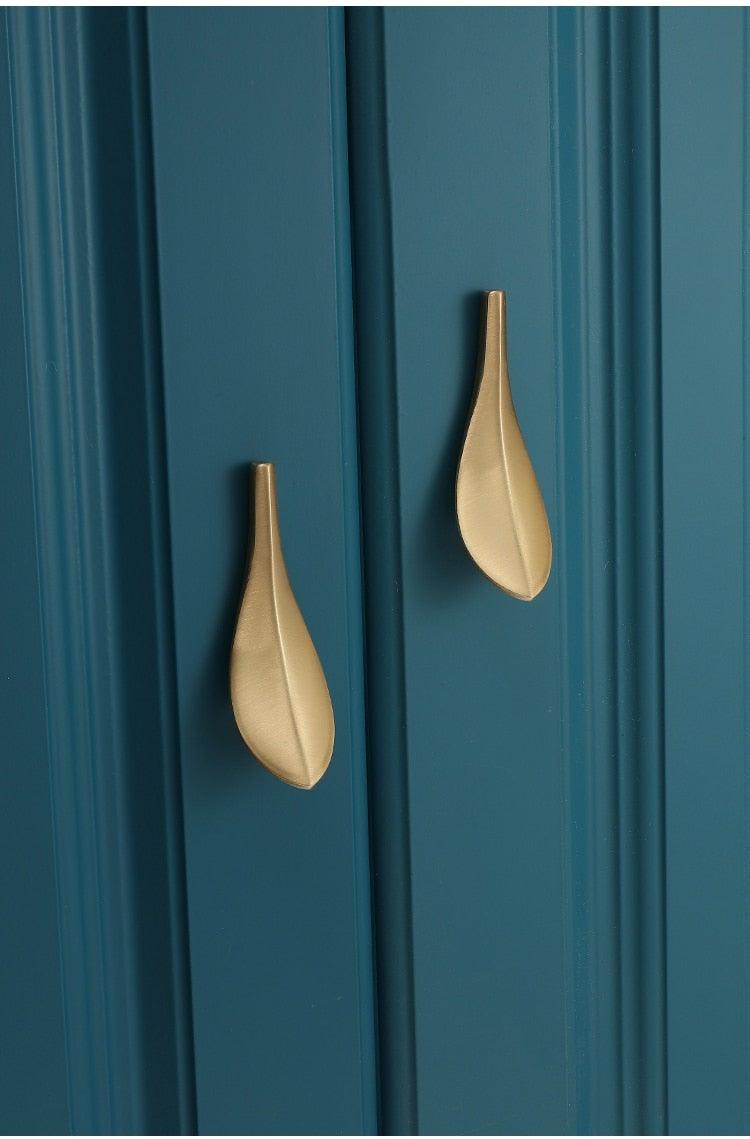Nordic Style Solid Brass Gold Leaf Cabinet Knob