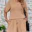 Notched Half Sleeve Top and Shorts Set - Korvel