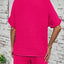 Notched Half Sleeve Top and Shorts Set - Korvel