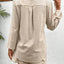 Notched Long Sleeve Top and Shorts Set - Korvel