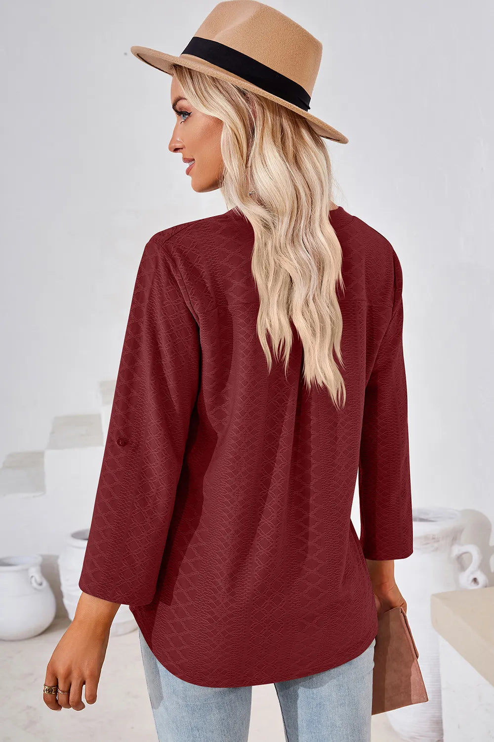 Notched Roll-Tab Sleeve T-Shirt - Korvel