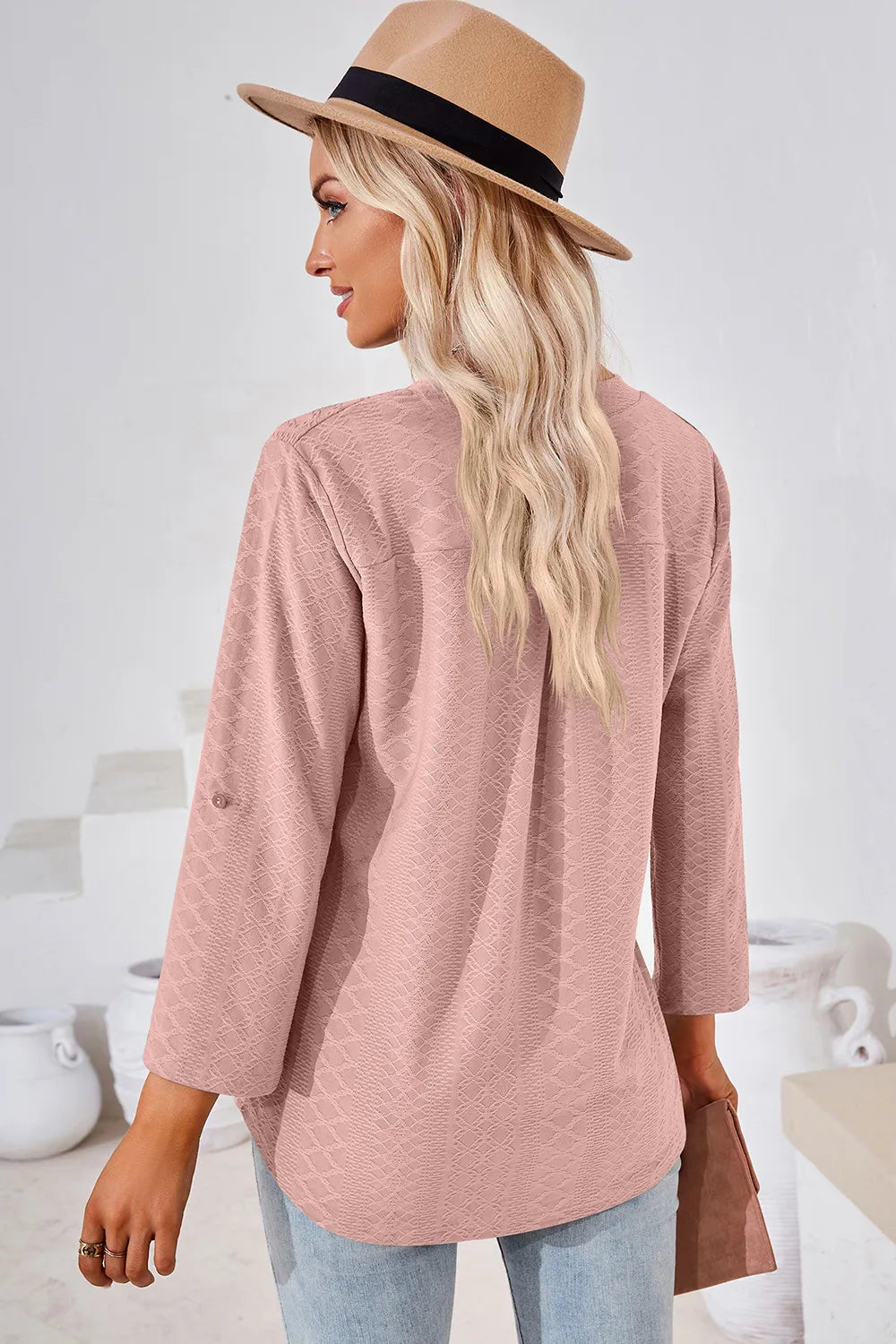 Notched Roll-Tab Sleeve T-Shirt - Korvel