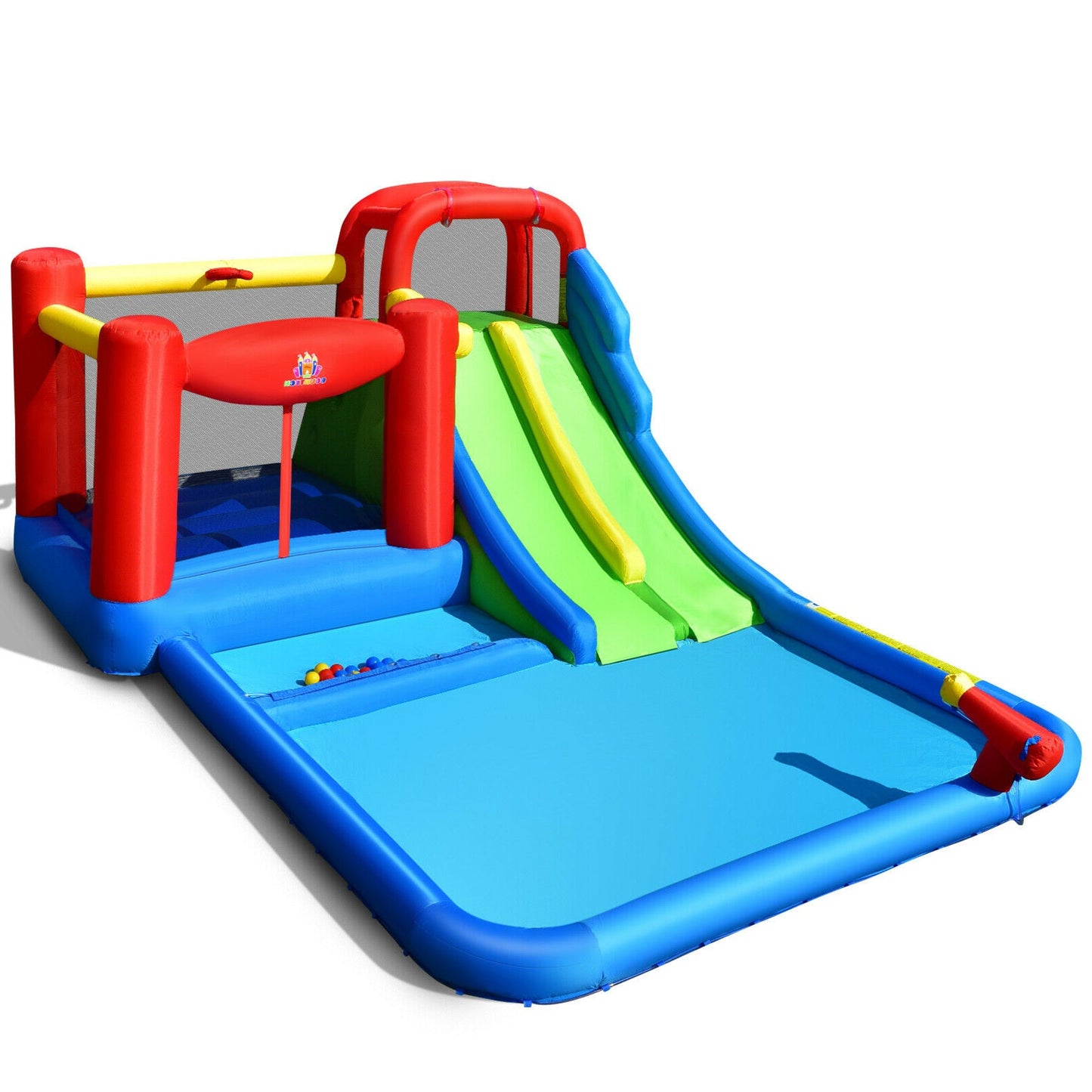 Toboggan Aquatique Gonflable avec Boules Océaniques pour Enfants