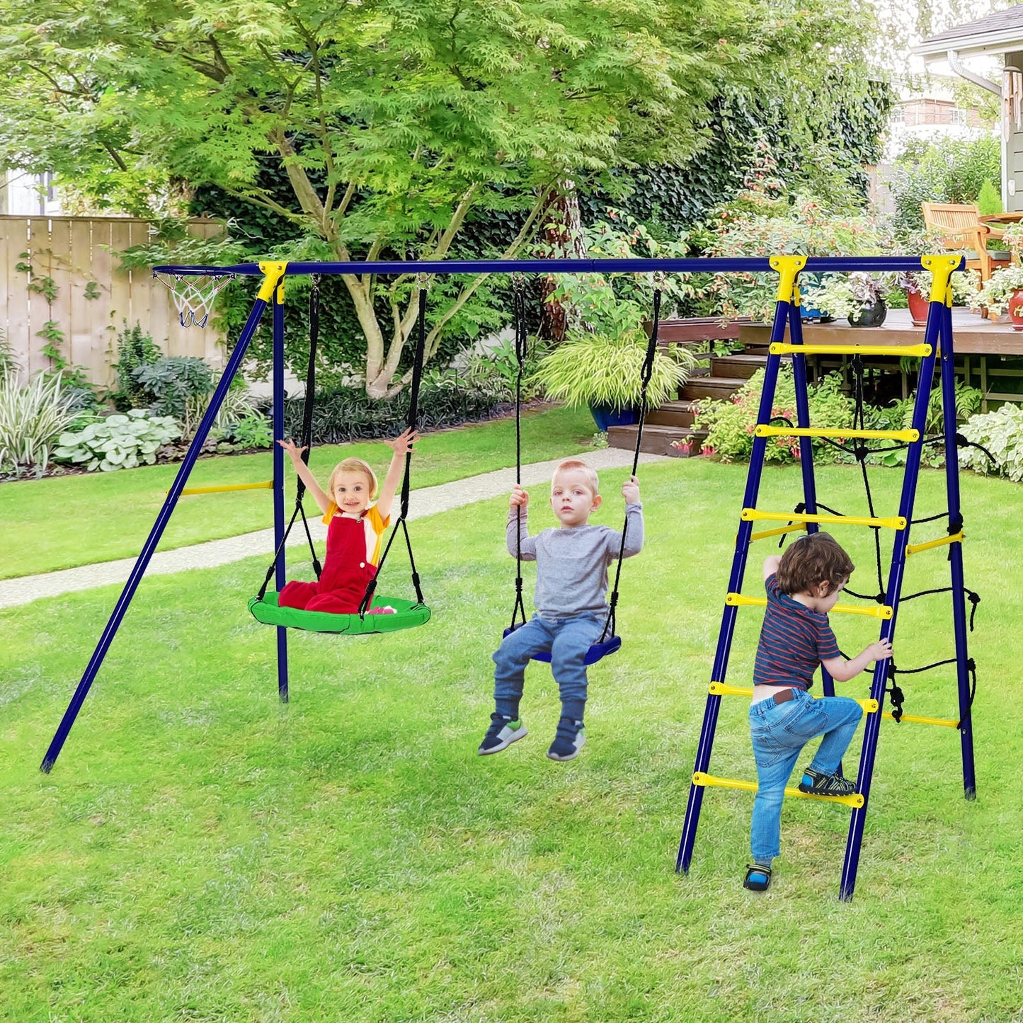 Set de Columpios para Niños 5 en 1 con Estructura en A