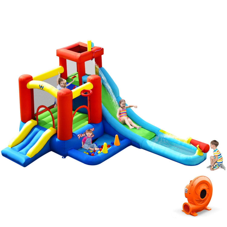 Maison de saut et toboggan gonflable pour enfants 9-en-1