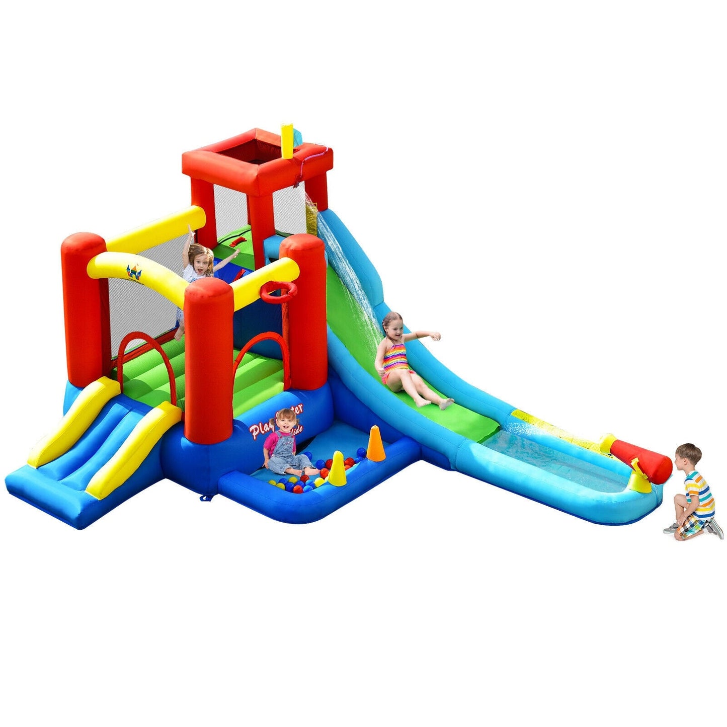 9-in-1 Inflatable Kids Water Slide Bounce House