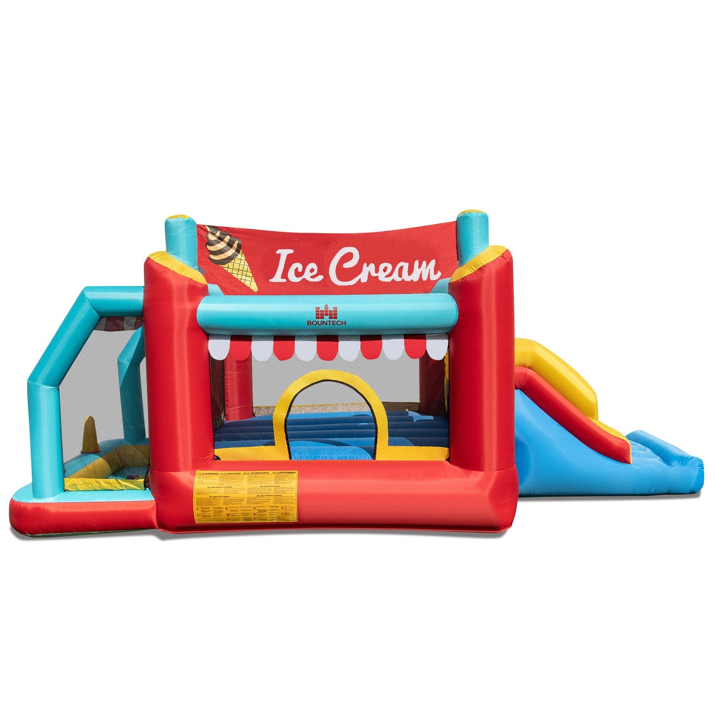 Castillo Inflable de Helado 5 en 1 con Piscina de Pelotas y Tobogán