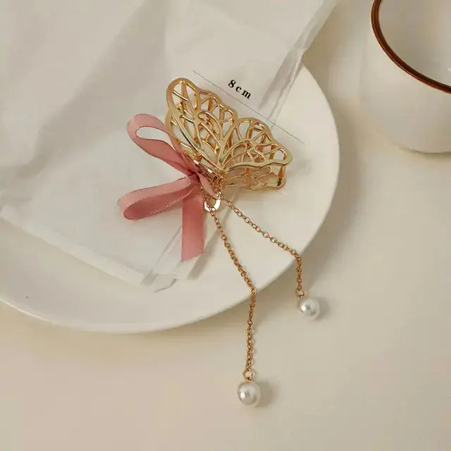 Pinza para el cabello en forma de mariposa elegante para recogidos con estilo