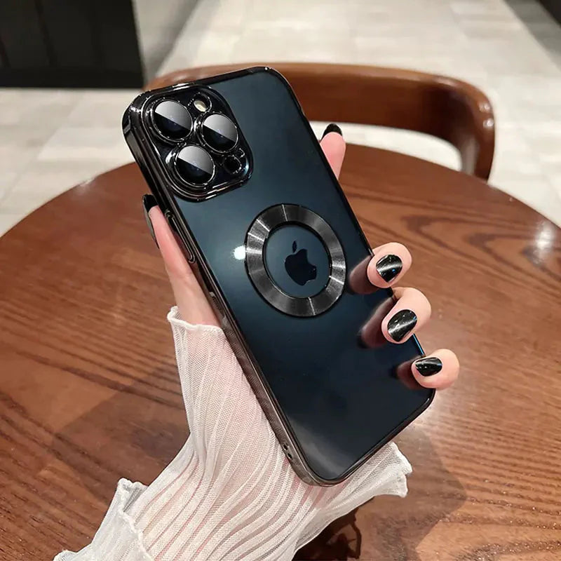 Luxury Plating Logo Hole Case for iPhone