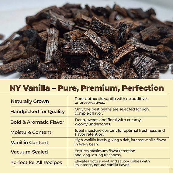Cortes de Vainilla Premium - 1 lb. | Sabor Conveniente de Vainas de Vainilla Enteras