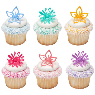 Flowers Assortment Cupcake Rings - 144 Count