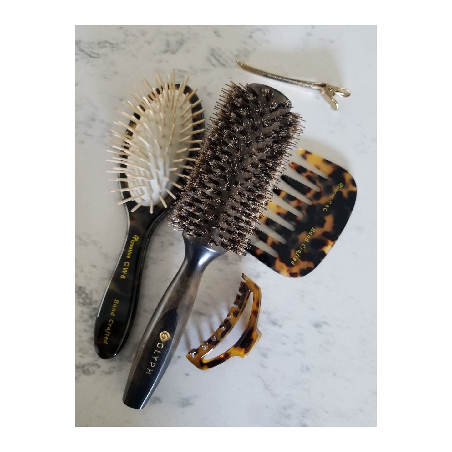 Brosse à cheveux en paddle italienne faite à la main