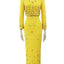 Elegant Rhinestone Long Skirt Set
