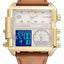 Montre de luxe sportive carrée en cuir