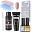 Kit de Poly Gel pour Nail Art Français avec Pinceau UV et Conseils d'Ongles