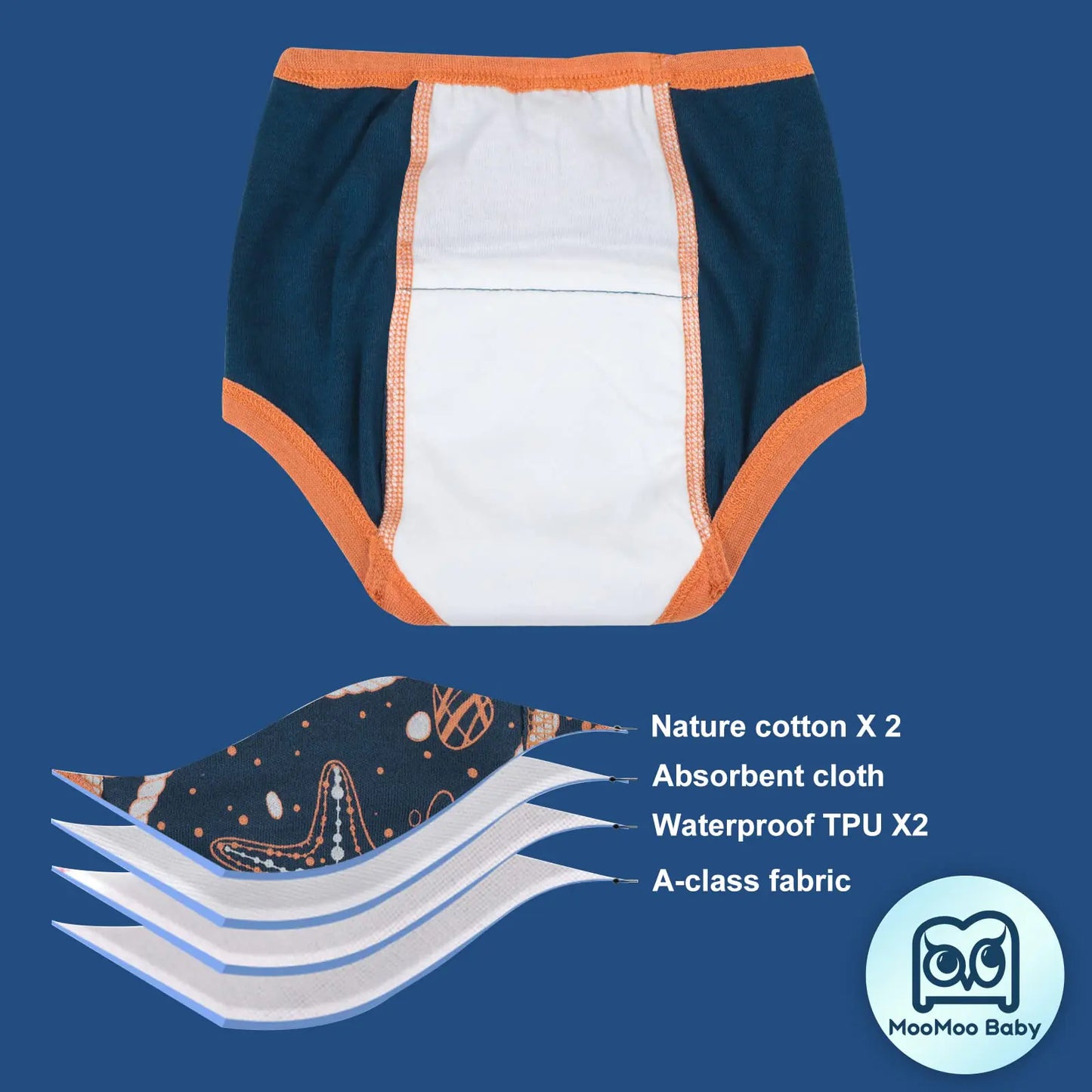 MooMoo Baby Paquete de 8 Pantalones de Entrenamiento de Algodón para Niños Pequeños 2T-9T