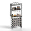 Soporte de Vino Alto Elegante con Almacenamiento para Copas