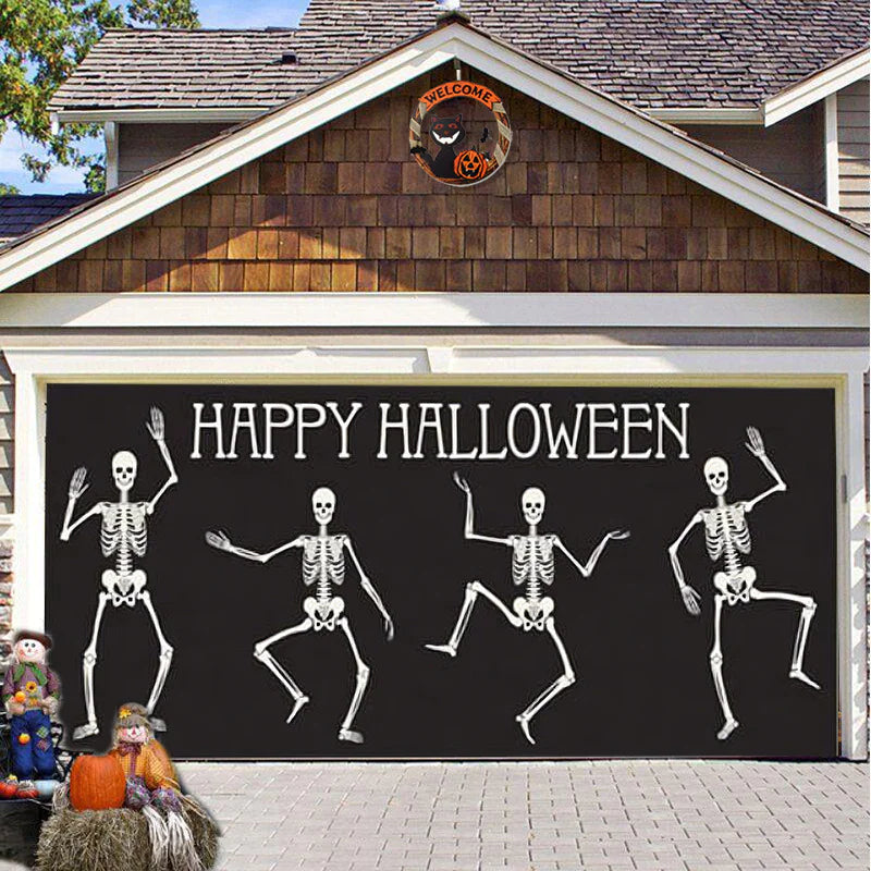 Banner de puerta de garaje Halloween Bosque Nebuloso