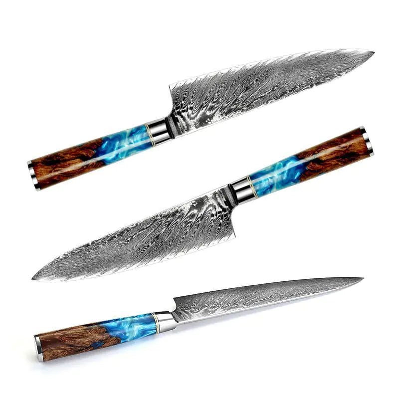 Couteau de Chef en Acier Damas Premium