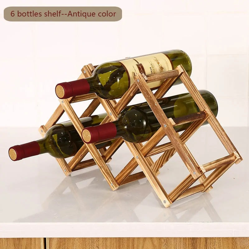 Elegante soporte de vino de madera para un almacenamiento con estilo